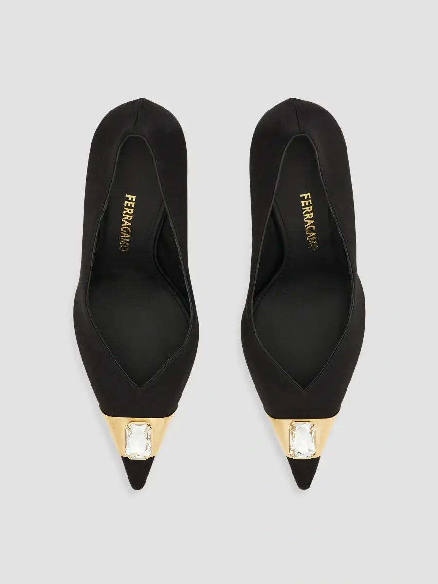 Ferragamo Women's Dolie 95MM Crystal-Embellished Velvet Pumps | Thumbnail 3 Ferragamo Women's Dolie 95MM Crystal-Embellished Velvet Pumps | Thumbnail 3