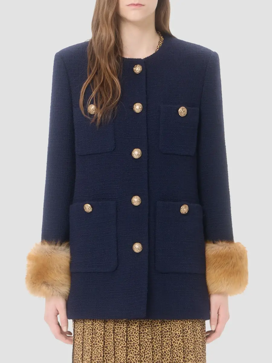 Valentino Women's Caban in Plain Wool Tweed | Thumbnail 3 Valentino Women's Caban in Plain Wool Tweed | Thumbnail 3