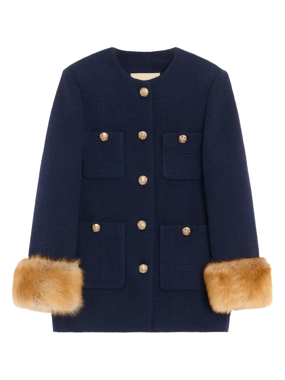 Valentino Women's Caban in Plain Wool Tweed