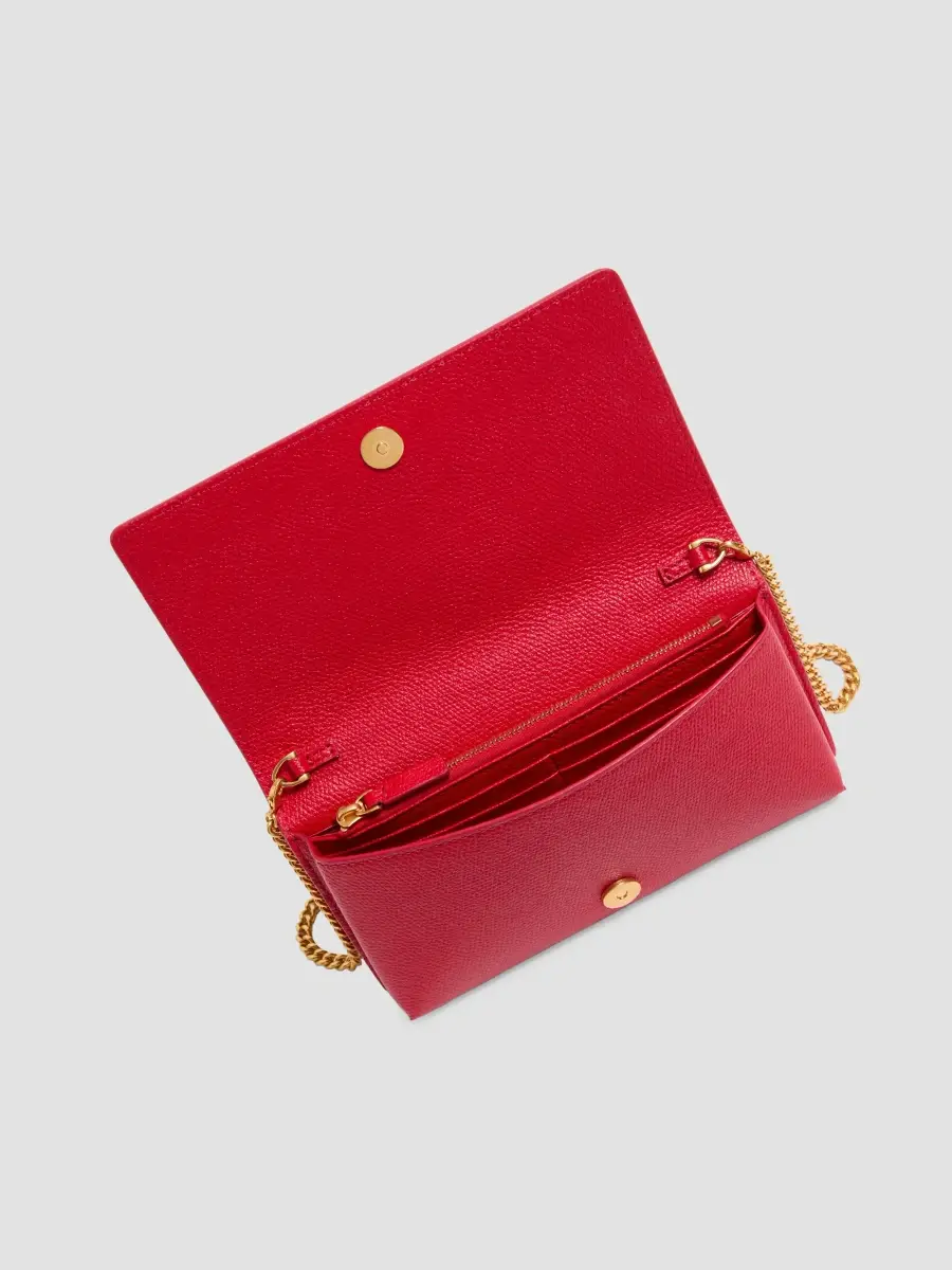 Valentino Women's VLogo Signature Grainy Calfskin Wallet with Chain - Rouge Pur | Thumbnail 6 Valentino Women's VLogo Signature Grainy Calfskin Wallet with Chain - Rouge Pur | Thumbnail 6