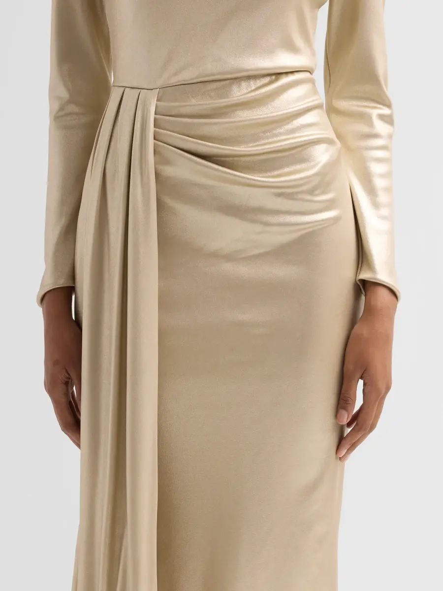 Chiara Boni La Petite Robe Women's Esha Splendid Metallic Midi Dress | Thumbnail 5 Chiara Boni La Petite Robe Women's Esha Splendid Metallic Midi Dress | Thumbnail 5