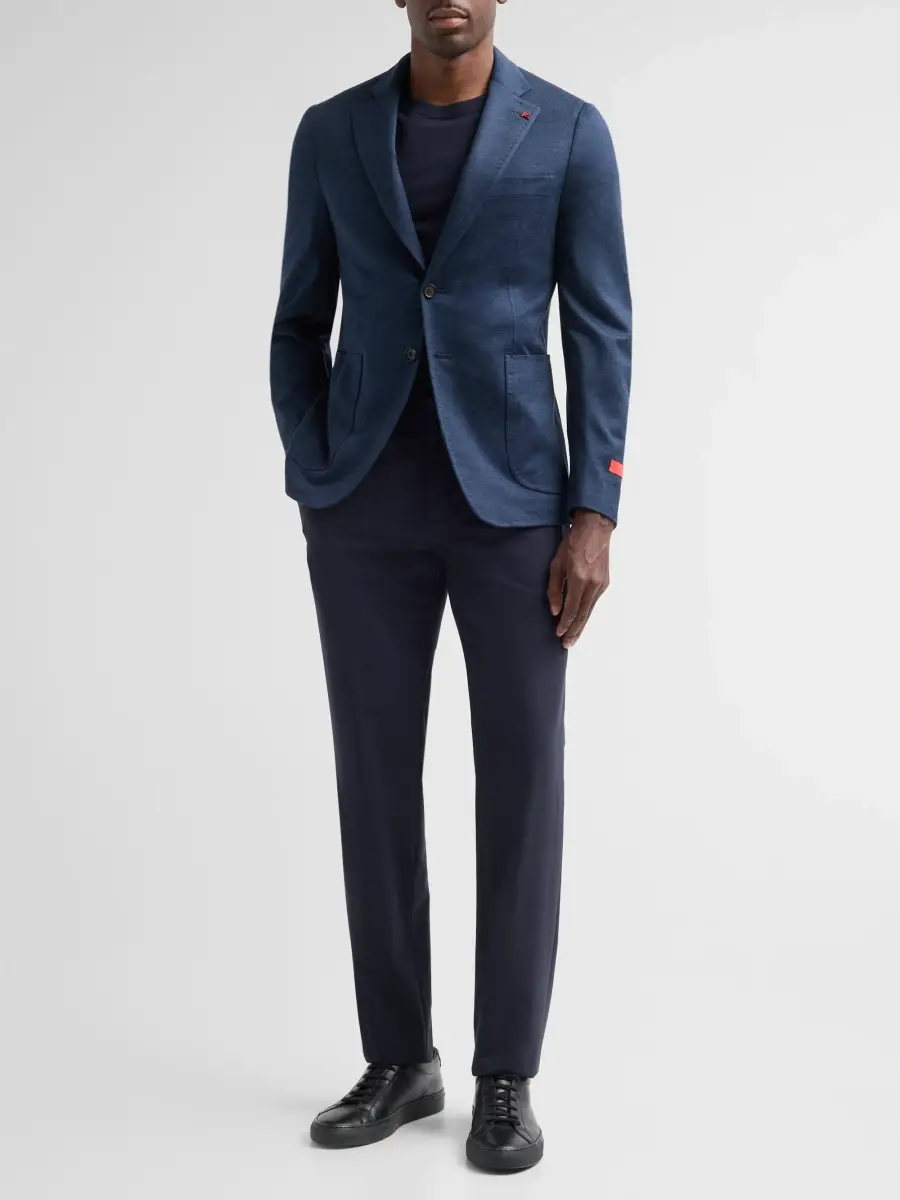 Isaia Men's Cotton-Jersey Single-Breasted Blazer | Thumbnail 2