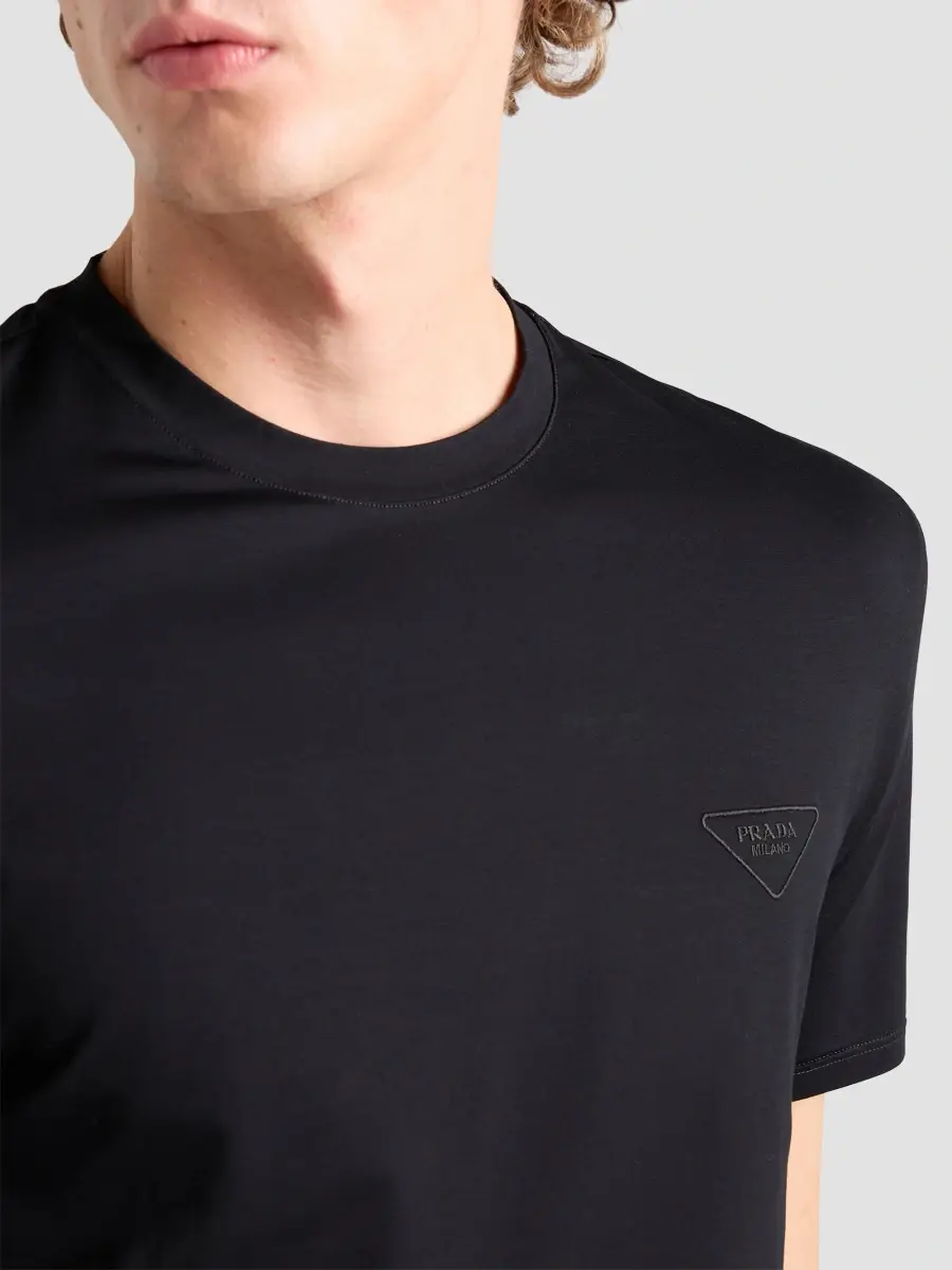 Prada Men's Stretch Cotton T-Shirt | Thumbnail 6 Prada Men's Stretch Cotton T-Shirt | Thumbnail 6