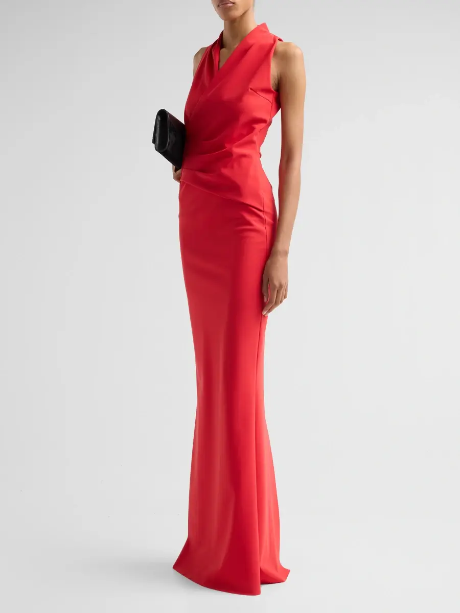 Chiara Boni La Petite Robe Women's Medey Draped Jersey Surplice Gown | Thumbnail 4 Chiara Boni La Petite Robe Women's Medey Draped Jersey Surplice Gown | Thumbnail 4