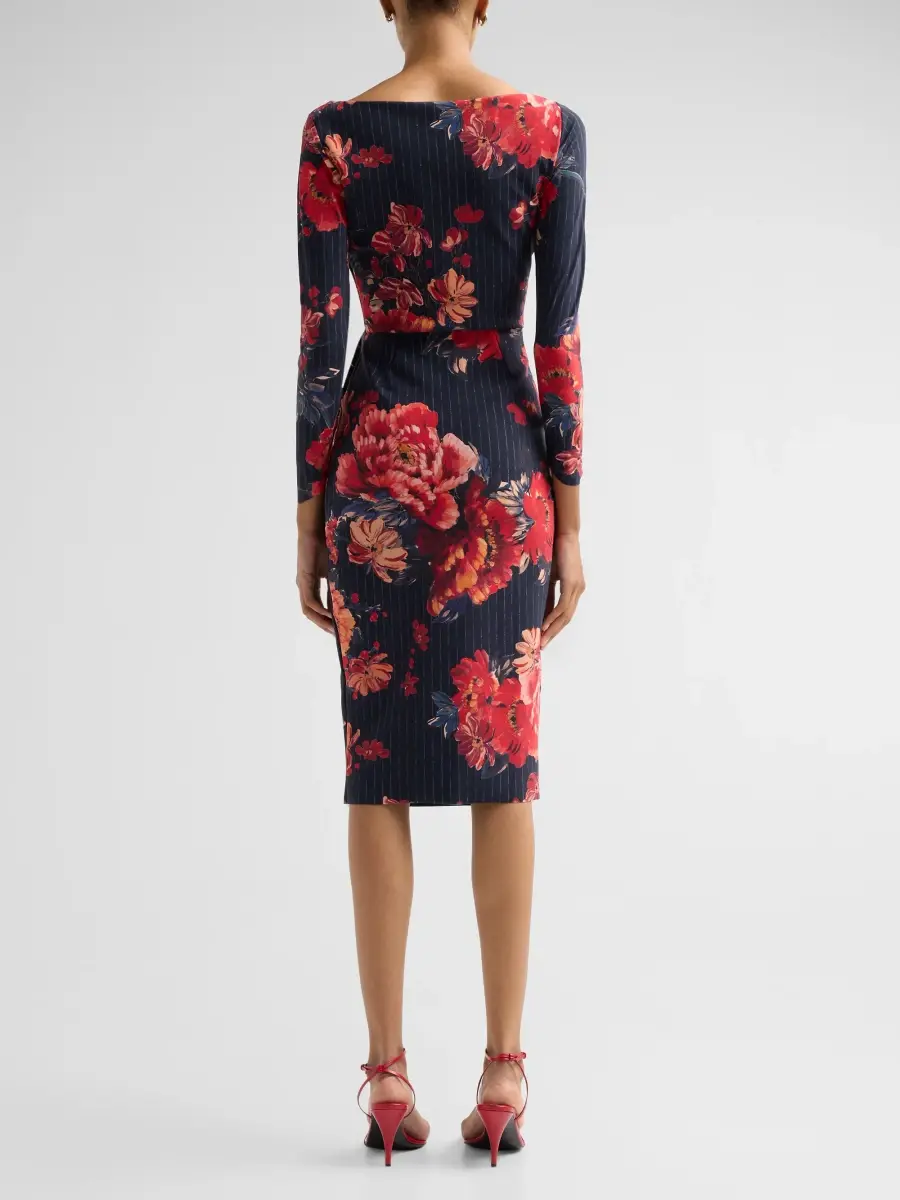 Chiara Boni La Petite Robe Women's Adlia Floral Jersey Boatneck Midi Dress | Thumbnail 3 Chiara Boni La Petite Robe Women's Adlia Floral Jersey Boatneck Midi Dress | Thumbnail 3