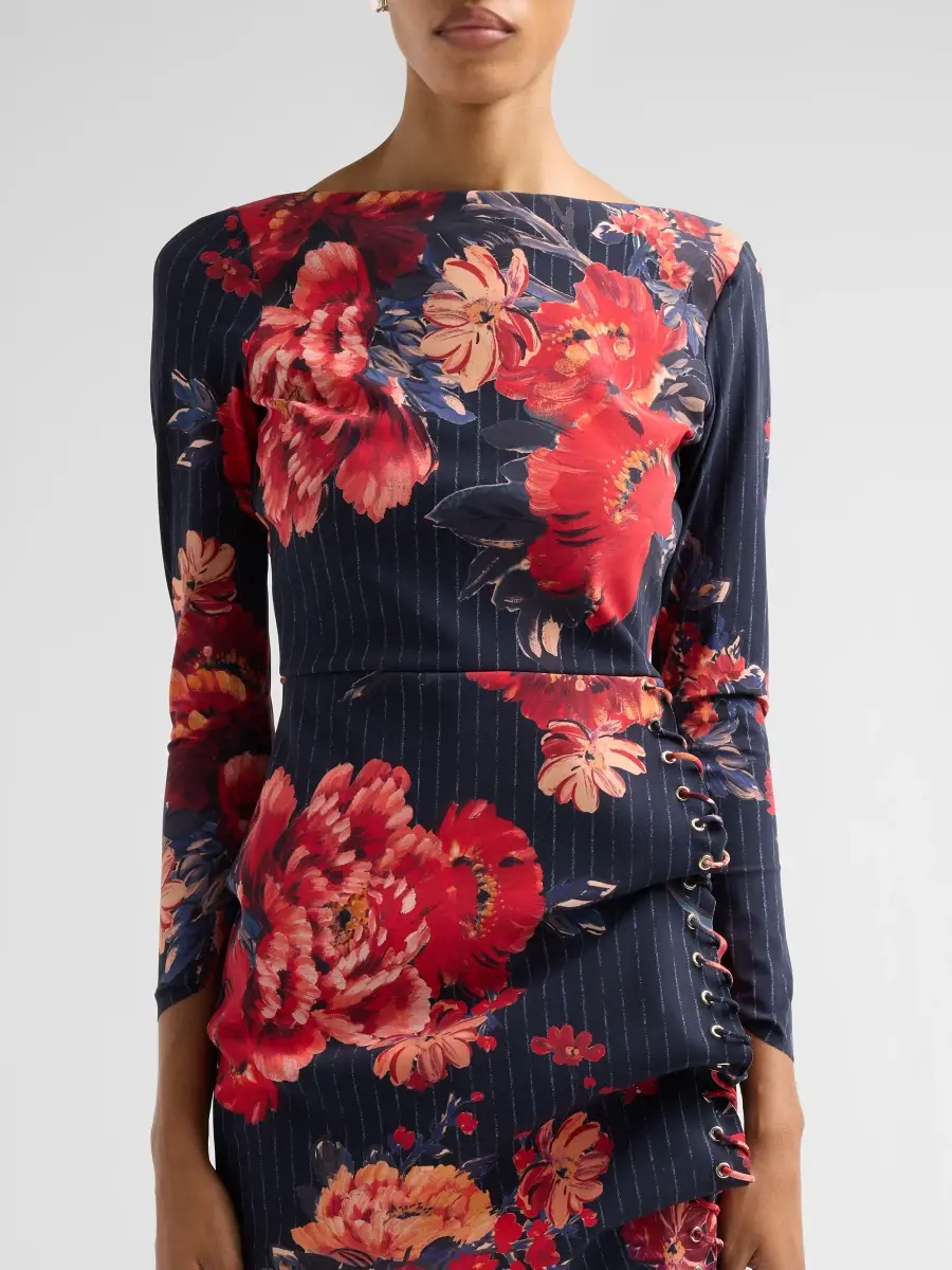 Chiara Boni La Petite Robe Women's Adlia Floral Jersey Boatneck Midi Dress | Thumbnail 5 Chiara Boni La Petite Robe Women's Adlia Floral Jersey Boatneck Midi Dress | Thumbnail 5