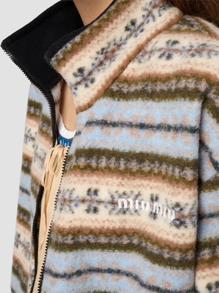 Miu Miu Women's Cotton Fleece Zipper Jacket | Thumbnail 6 Miu Miu Women's Cotton Fleece Zipper Jacket | Thumbnail 6