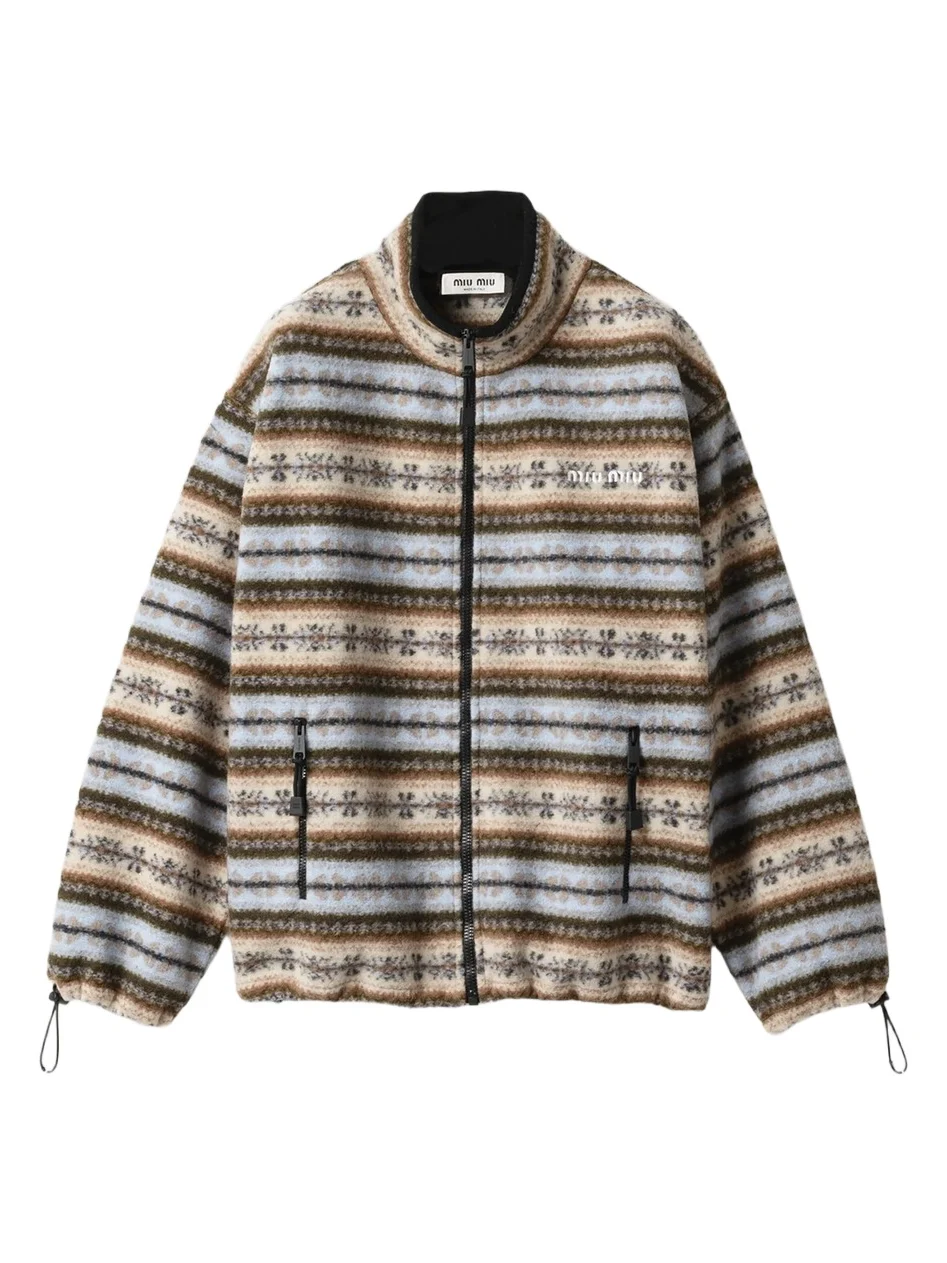 Miu Miu Women's Cotton Fleece Zipper Jacket