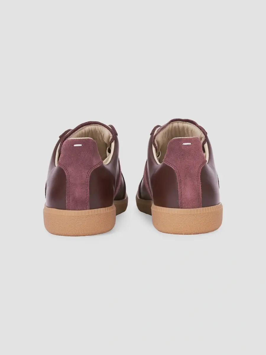 Maison Margiela Men's Men's Replica Leather & Suede Sneakers - Winetasting | Thumbnail 3
