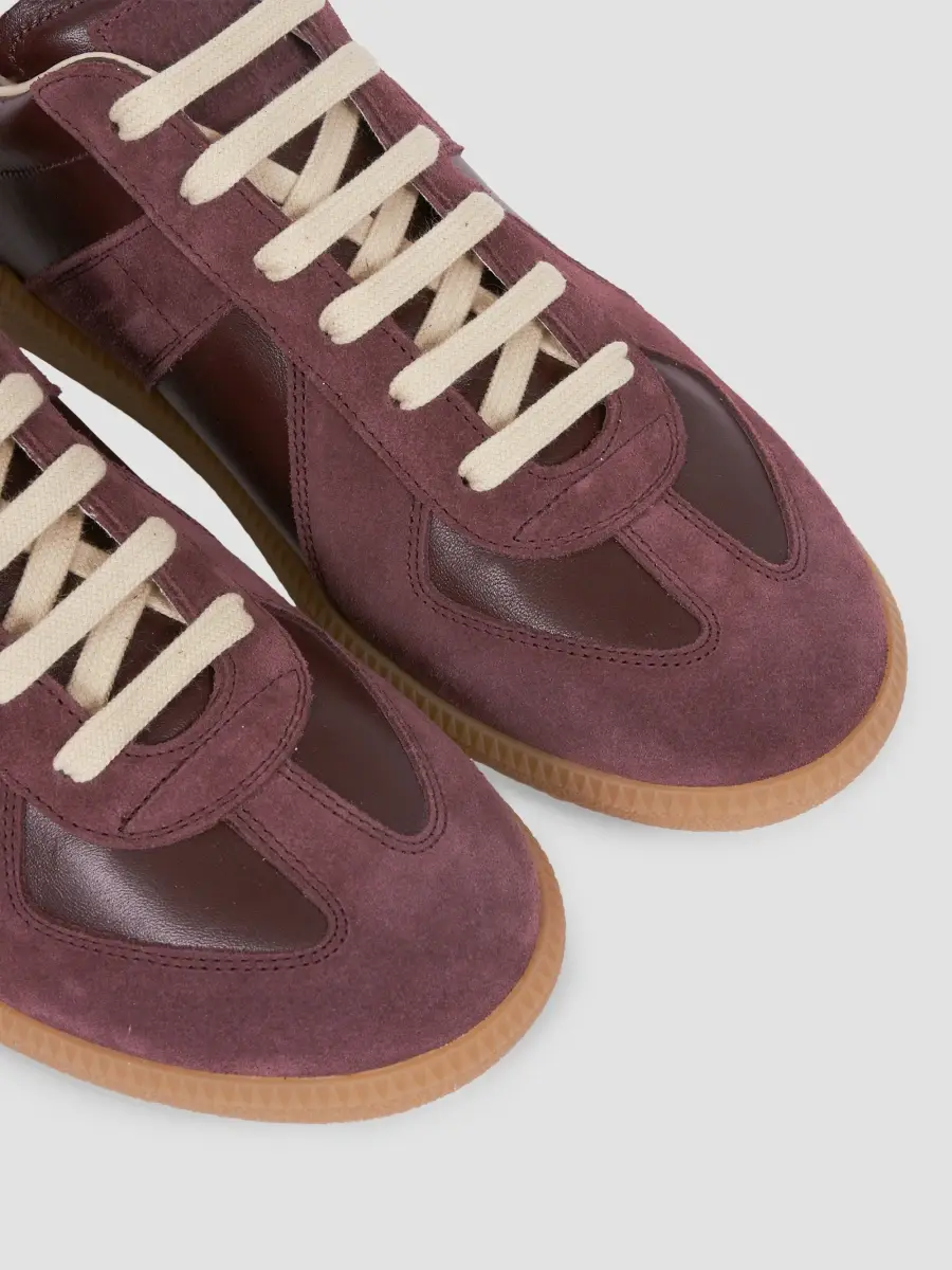Maison Margiela Men's Men's Replica Leather & Suede Sneakers - Winetasting | Thumbnail 4