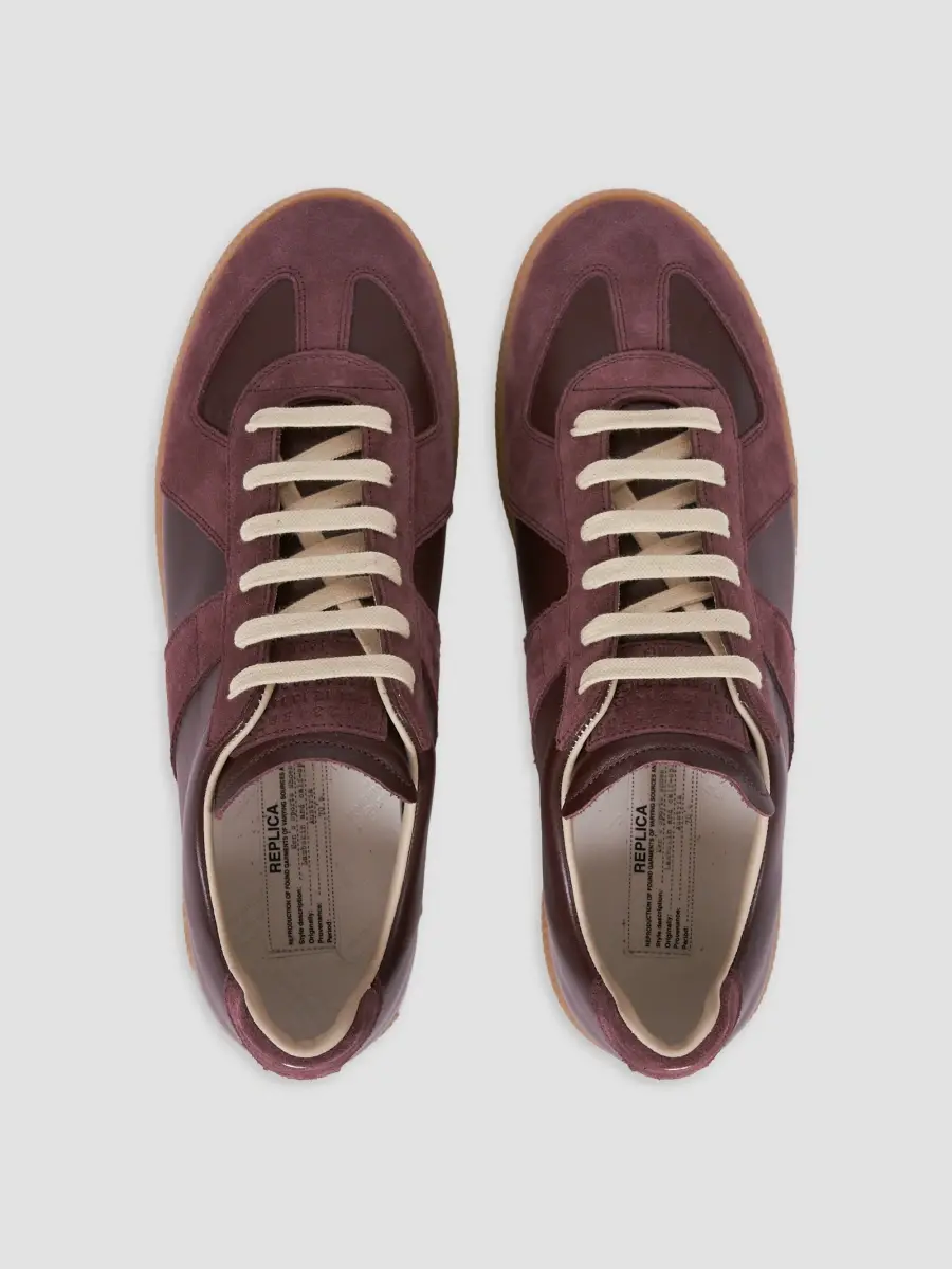 Maison Margiela Men's Men's Replica Leather & Suede Sneakers - Winetasting | Thumbnail 6