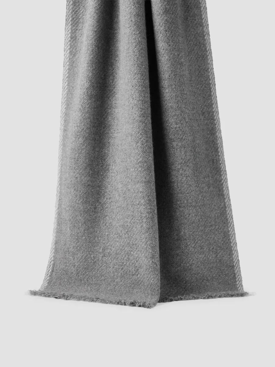 Brunello Cucinelli Men's Cashmere Diagonal Scarf | Thumbnail 2 Brunello Cucinelli Men's Cashmere Diagonal Scarf | Thumbnail 2