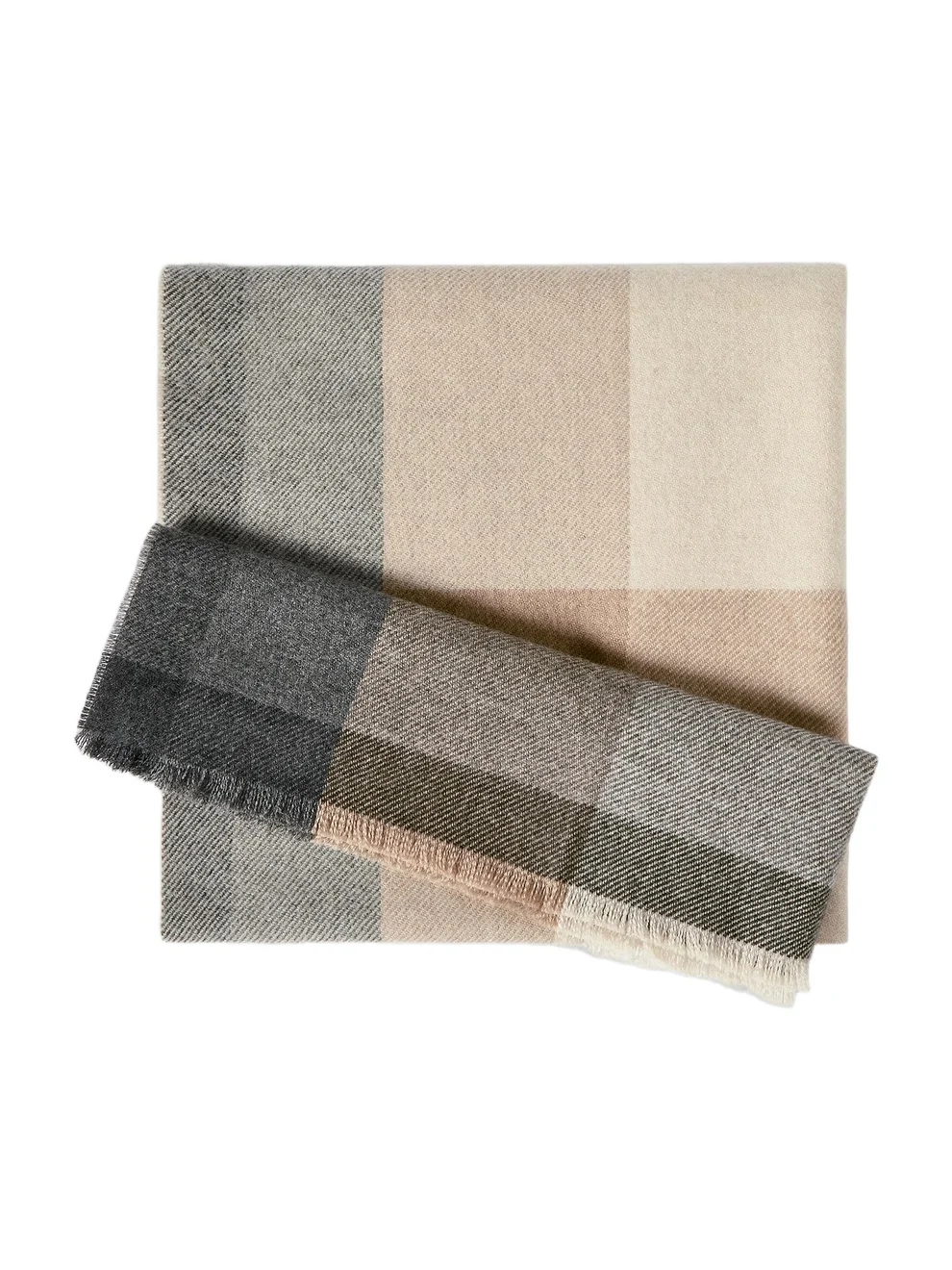 Men's Wool and Cashmere Checked Twill Scarf Men's Wool and Cashmere Checked Twill Scarf