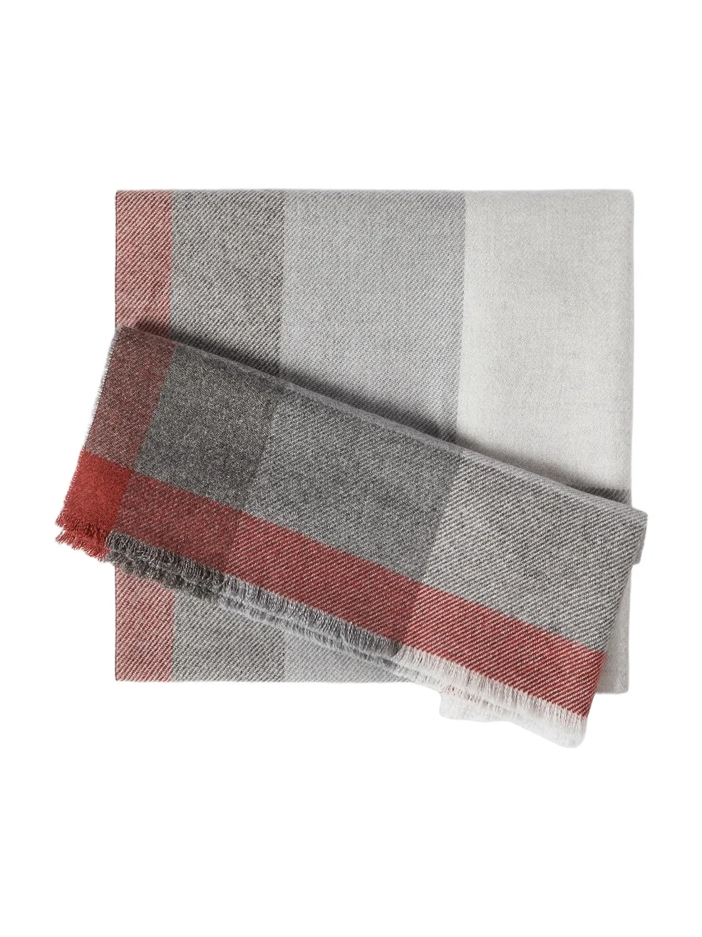 Men's Wool and Cashmere Checked Twill Scarf Men's Wool and Cashmere Checked Twill Scarf