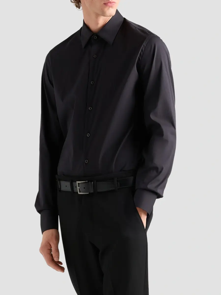 Prada Men's Stretch Cotton Shirt | Thumbnail 2 Prada Men's Stretch Cotton Shirt | Thumbnail 2