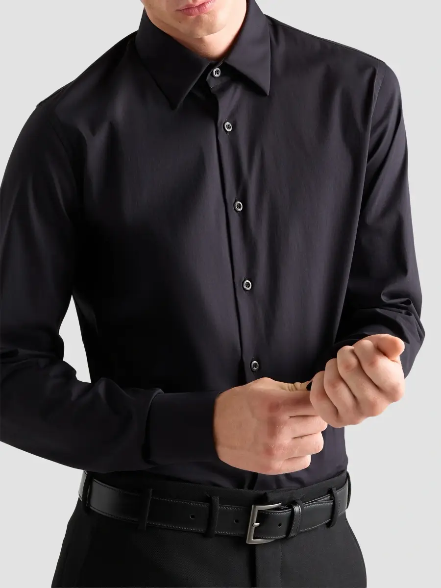 Prada Men's Stretch Cotton Shirt | Thumbnail 3 Prada Men's Stretch Cotton Shirt | Thumbnail 3