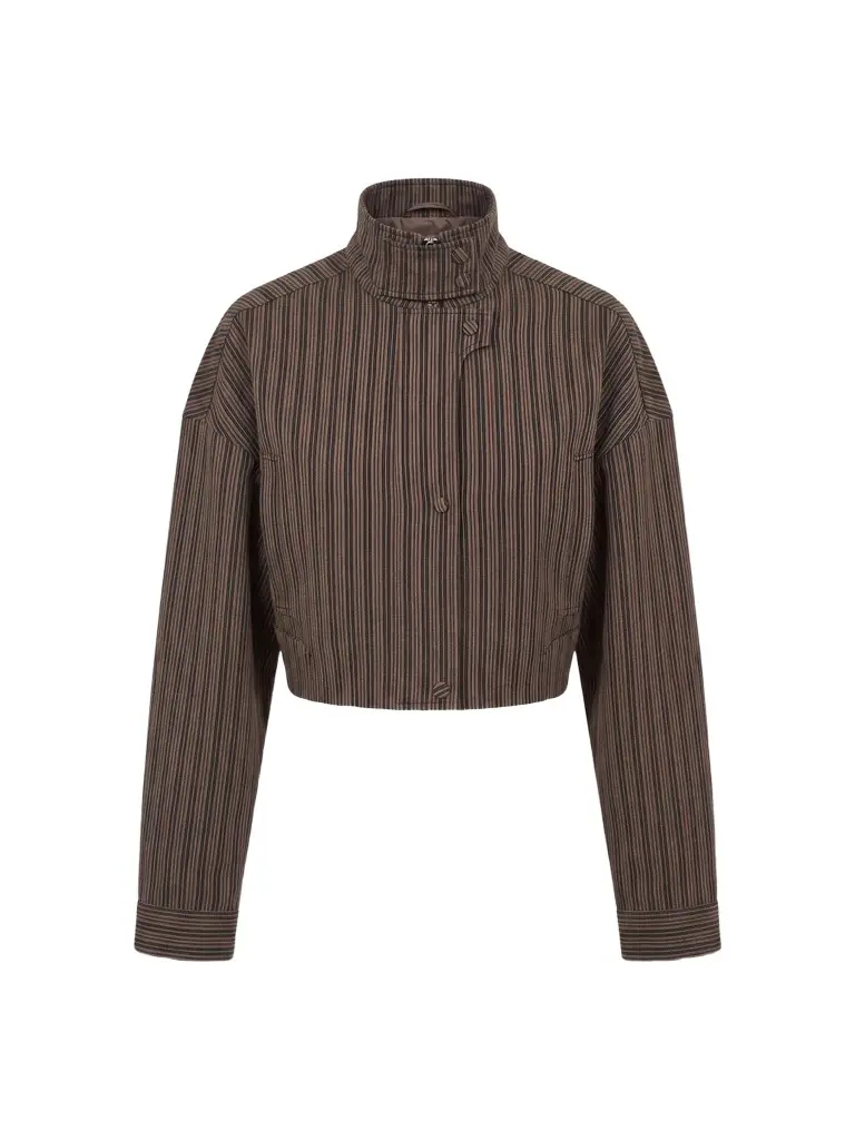 Nicholas the Label Women's Bronte Striped Crop Bomber Jacket