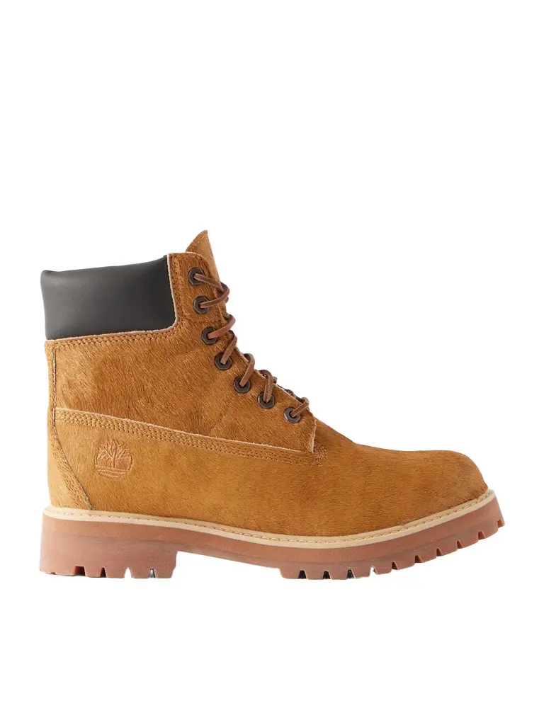 Timberland Heritage Leather-Trimmed Calf-Hair Lace-Up Boots - Men