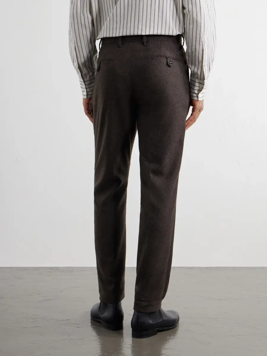 Slowear Tapered Pleated Wool-Blend Flannel Trousers - Men | Thumbnail 4 Slowear Tapered Pleated Wool-Blend Flannel Trousers - Men | Thumbnail 4
