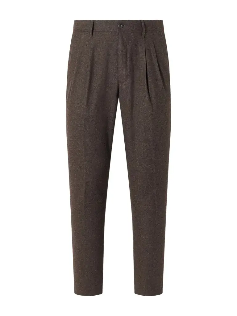 Tapered Pleated Wool-Blend Flannel Trousers - Men Tapered Pleated Wool-Blend Flannel Trousers - Men