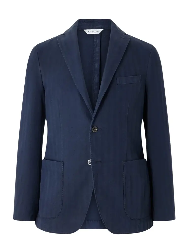 Boglioli Herringbone Cotton and Cashmere-Blend Twill Suit Jacket - Men