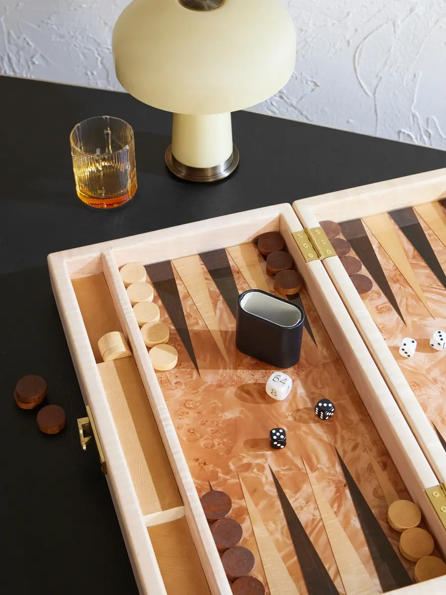 The Garnered Christopher Williams Burr and Maple Backgammon Set - Men | Thumbnail 2