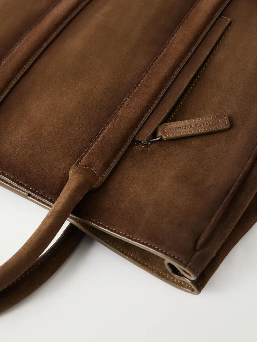 Officine Creative Quentin/026 Cashmere-Lined Suede Tote Bag - Men | Thumbnail 5 Officine Creative Quentin/026 Cashmere-Lined Suede Tote Bag - Men | Thumbnail 5