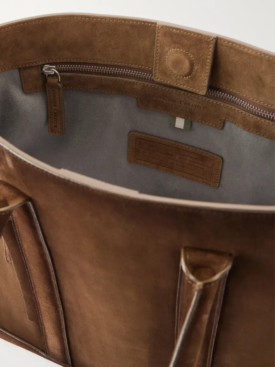 Officine Creative Quentin/026 Cashmere-Lined Suede Tote Bag - Men | Thumbnail 6 Officine Creative Quentin/026 Cashmere-Lined Suede Tote Bag - Men | Thumbnail 6