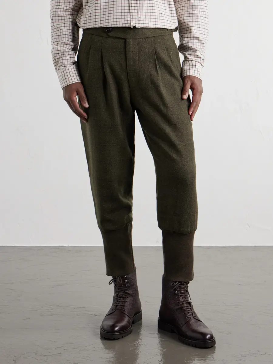 Purdey Checked Pleated Wool-Tweed Trousers - Men | Thumbnail 4 Purdey Checked Pleated Wool-Tweed Trousers - Men | Thumbnail 4