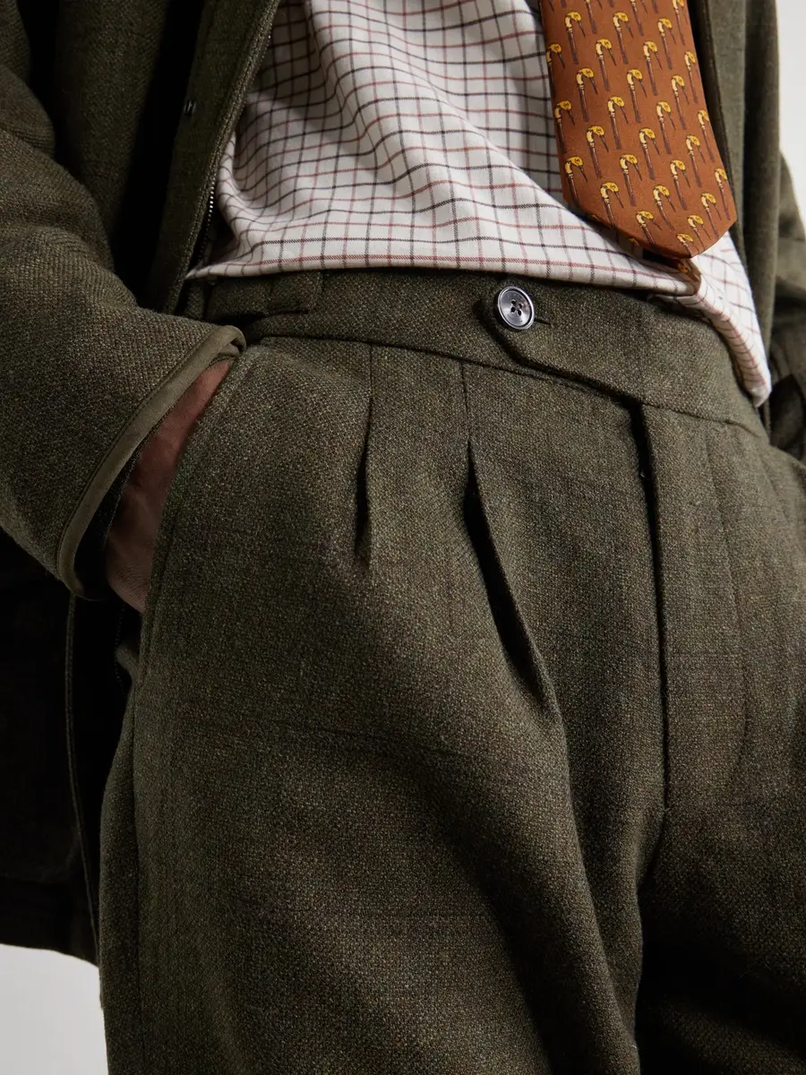 Purdey Checked Pleated Wool-Tweed Trousers - Men | Thumbnail 6 Purdey Checked Pleated Wool-Tweed Trousers - Men | Thumbnail 6