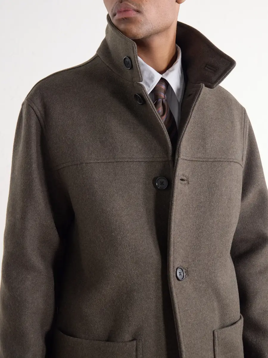 Margaret Howell Knit-Trimmed Wool-Blend Melton Coat - Men | Thumbnail 5 Margaret Howell Knit-Trimmed Wool-Blend Melton Coat - Men | Thumbnail 5