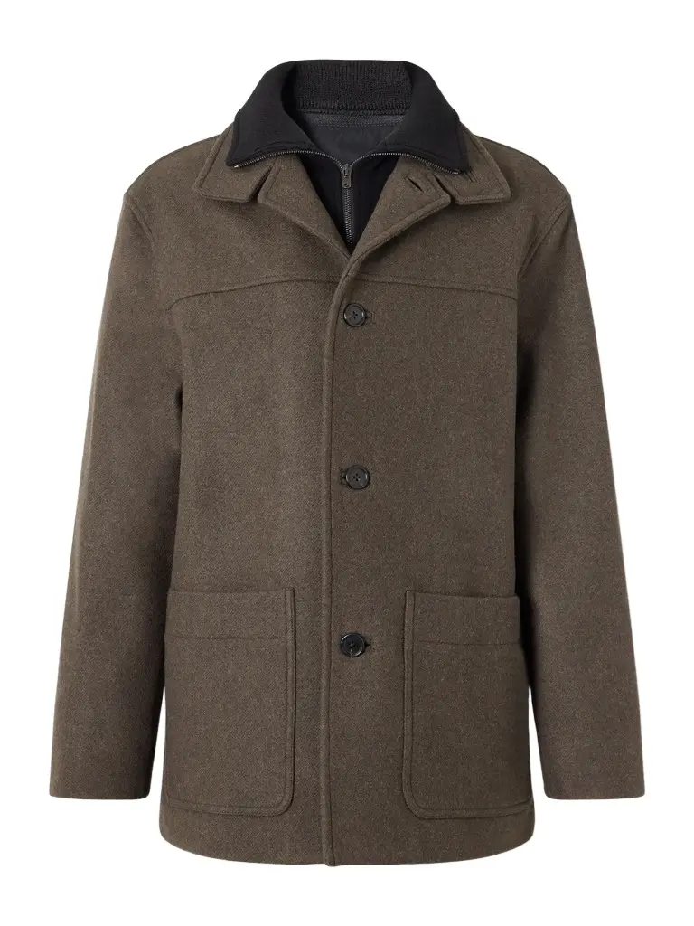 Margaret Howell Knit-Trimmed Wool-Blend Melton Coat - Men