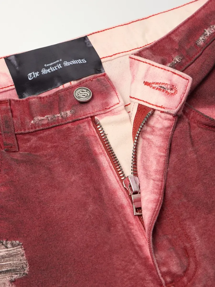 SEKRIT Studded Chopper Flared Distressed Panelled Jeans - Men | Thumbnail 6 SEKRIT Studded Chopper Flared Distressed Panelled Jeans - Men | Thumbnail 6