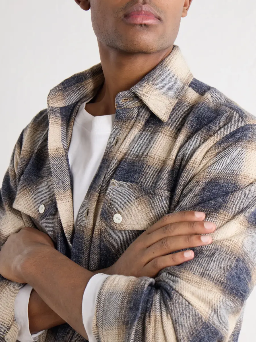 3sixteen Crosscut Checked Cotton-Flannel Shirt - Men | Thumbnail 5