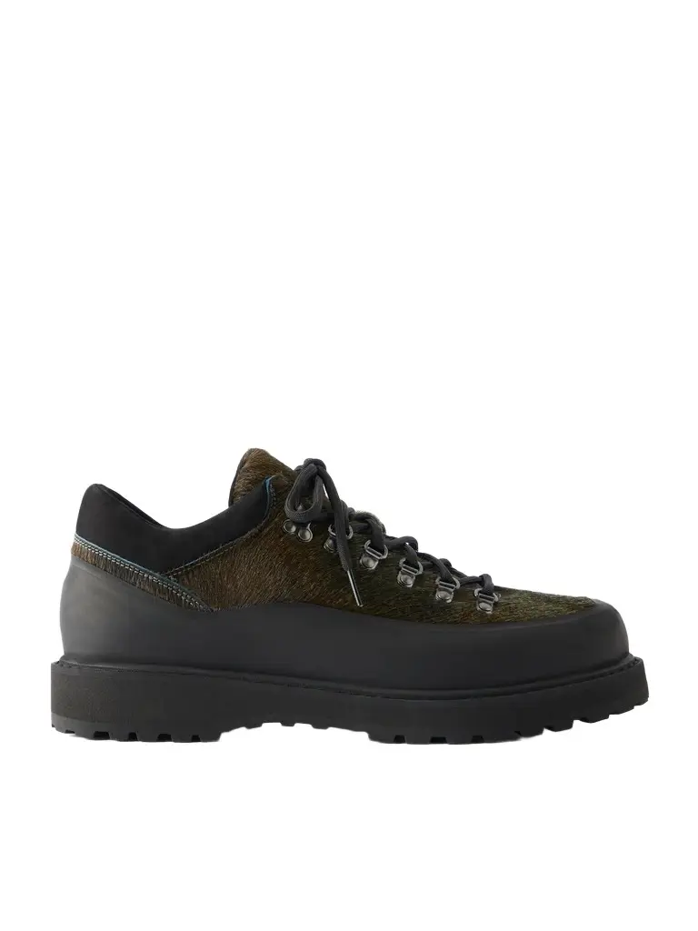 Diemme Cornaro Gomma Suede and Rubber-Trimmed Calf-Hair Hiking Boots - Men