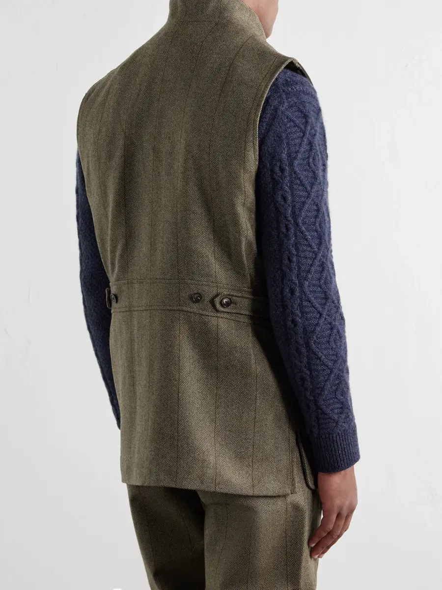 Purdey Herringbone Wool-Blend Tweed Gilet - Men | Thumbnail 4 Purdey Herringbone Wool-Blend Tweed Gilet - Men | Thumbnail 4