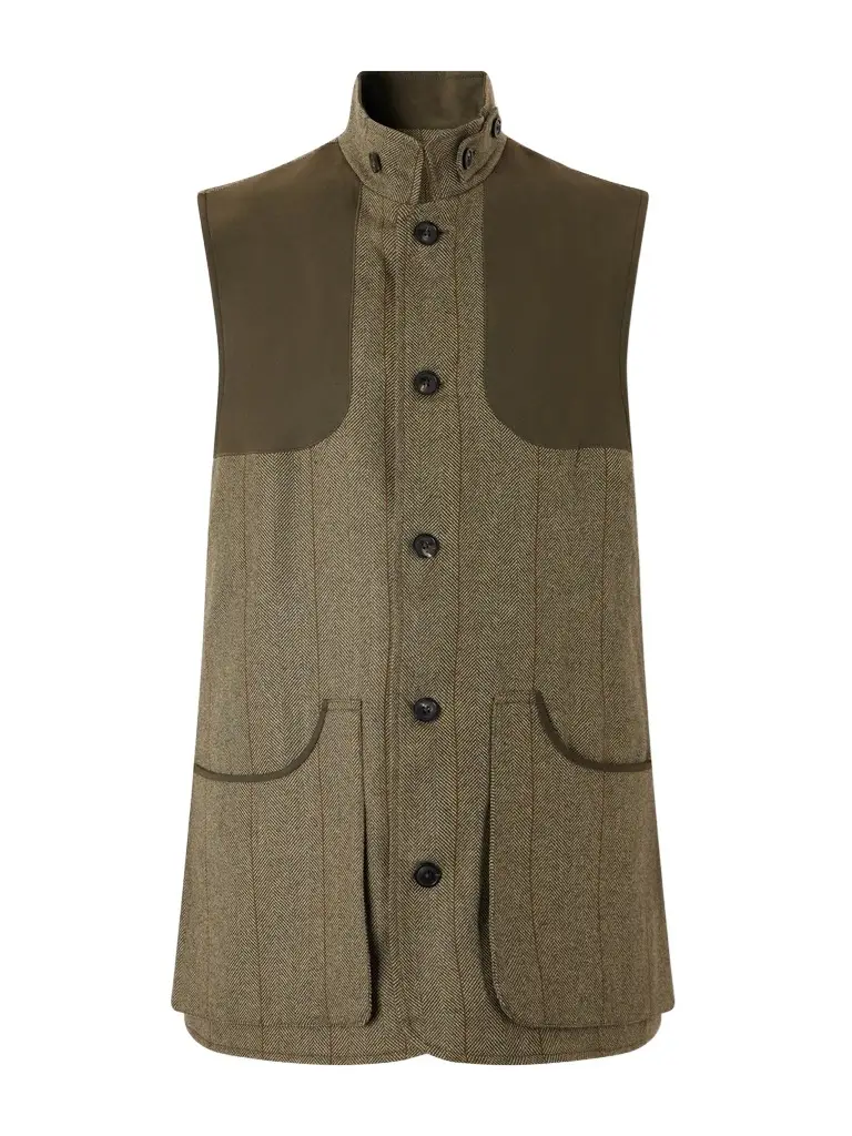 Purdey Herringbone Wool-Blend Tweed Gilet - Men