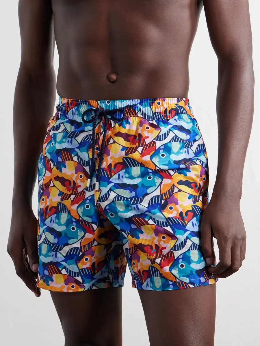 Vilebrequin Mahina Straight-Leg Mid-Lenght Printed Shell Swim Shorts - Men | Thumbnail 2