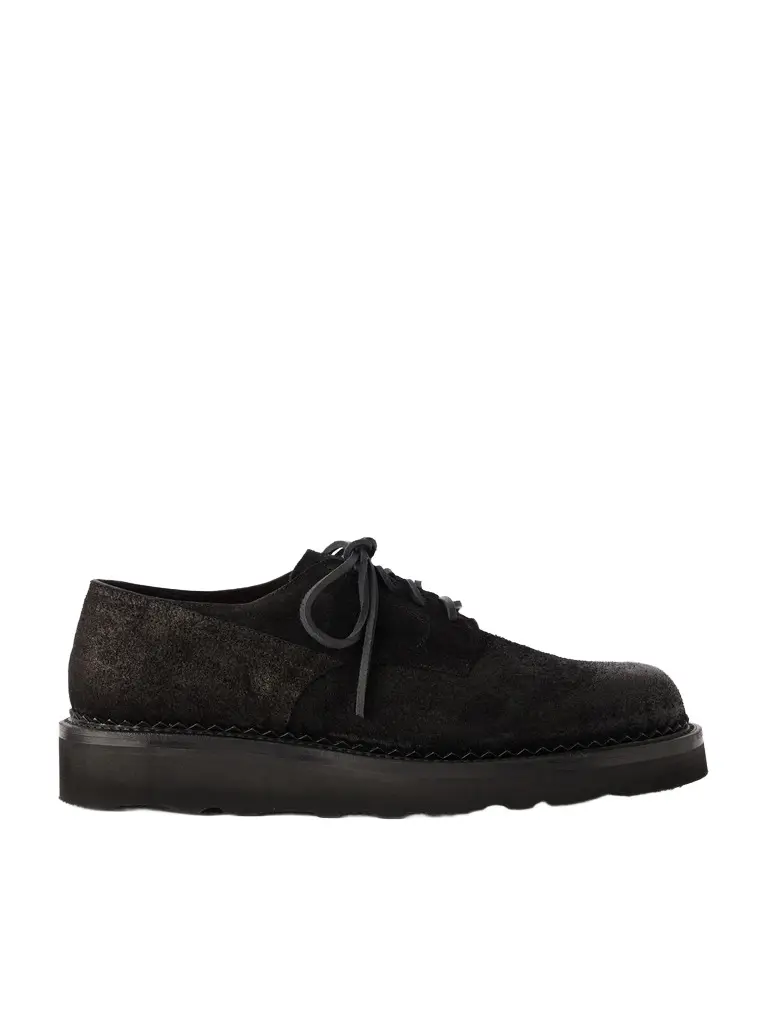 Military Plain Waxed-Suede Derby Shoes - Men Military Plain Waxed-Suede Derby Shoes - Men