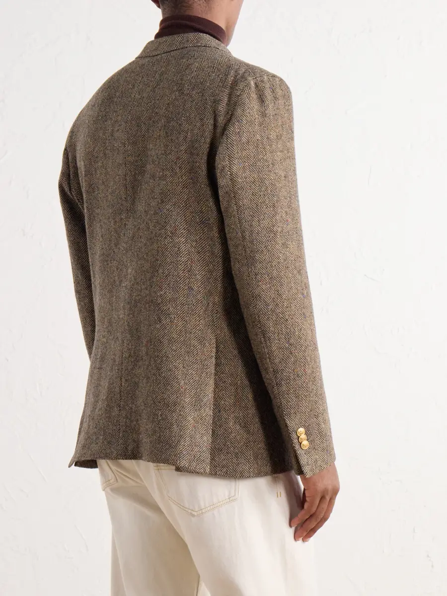 Slowear Incotex Double-Breasted Herringbone Shetland Wool-Twill Blazer - Men | Thumbnail 4 Slowear Incotex Double-Breasted Herringbone Shetland Wool-Twill Blazer - Men | Thumbnail 4