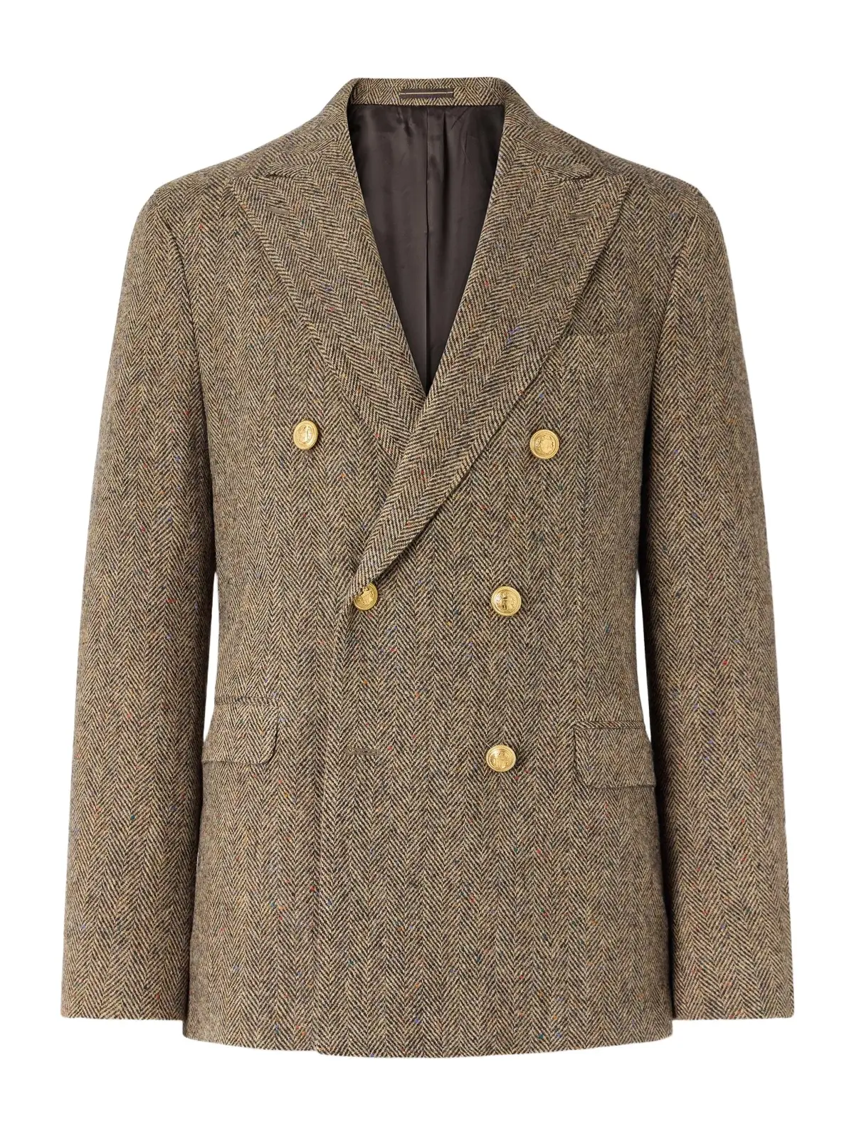 Slowear Incotex Double-Breasted Herringbone Shetland Wool-Twill Blazer - Men
