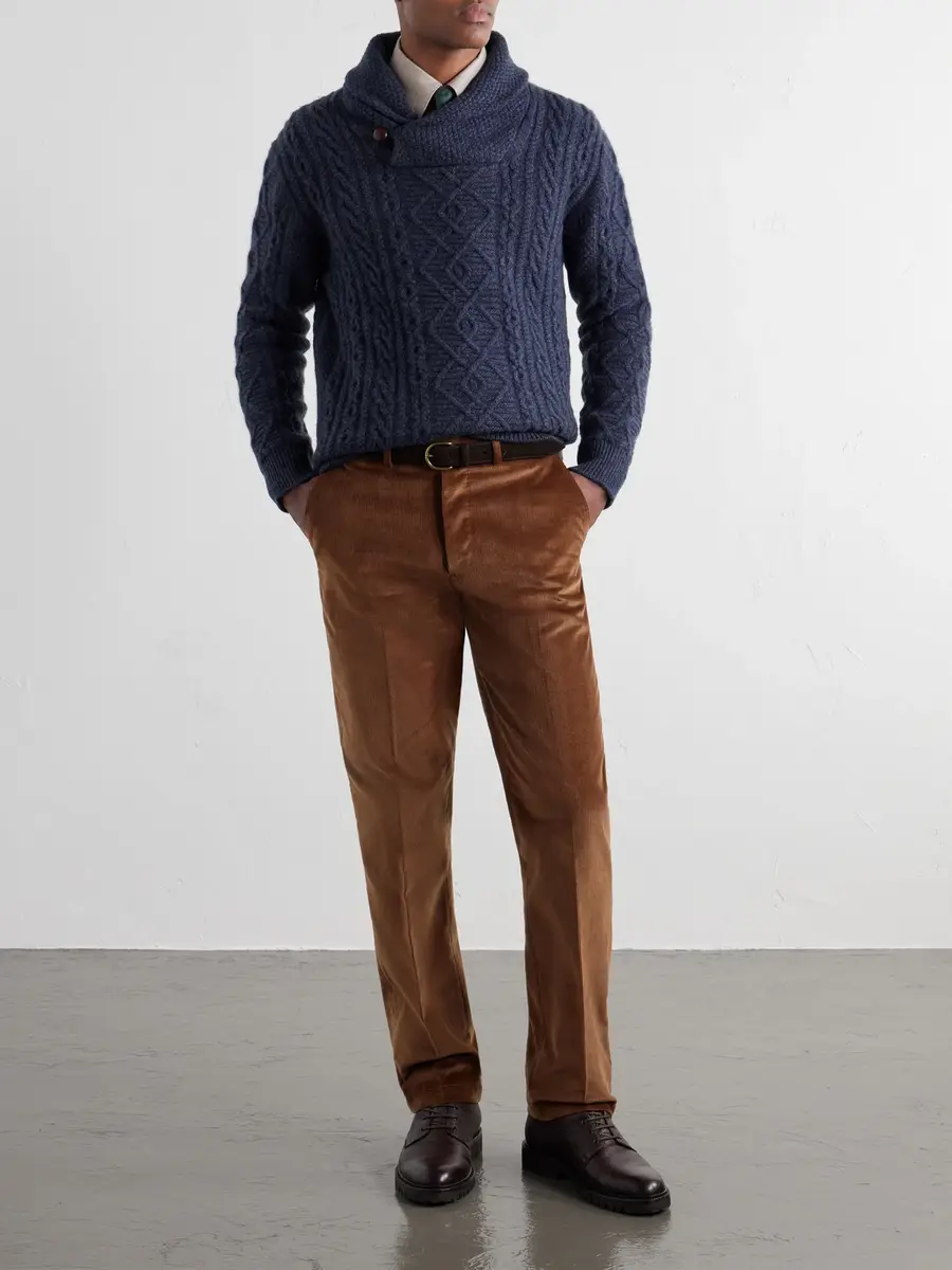Purdey Straight-Leg Cotton-Blend Corduroy Trousers - Men | Thumbnail 2 Purdey Straight-Leg Cotton-Blend Corduroy Trousers - Men | Thumbnail 2