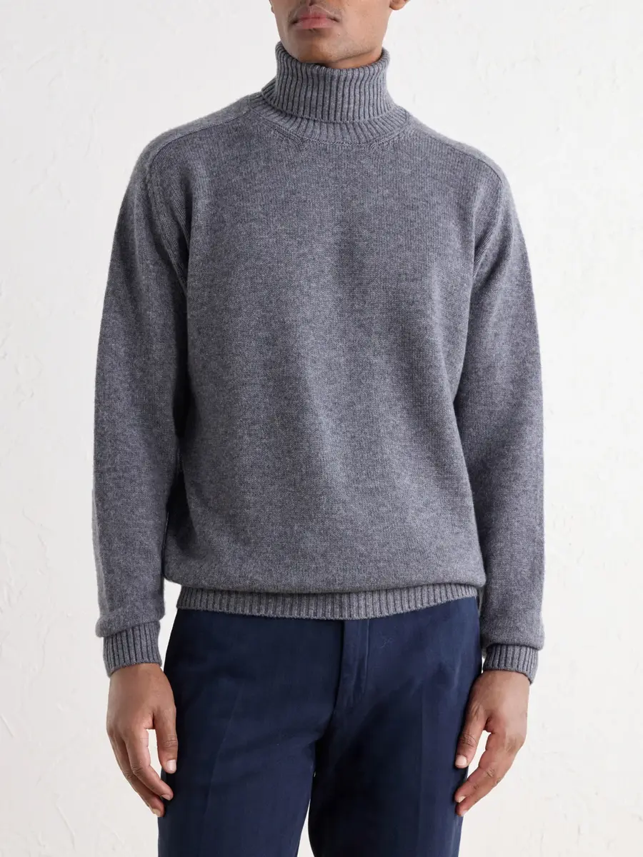 Boglioli Virgin Wool and Cashmere-Blend Rollneck Sweater - Men | Thumbnail 3
