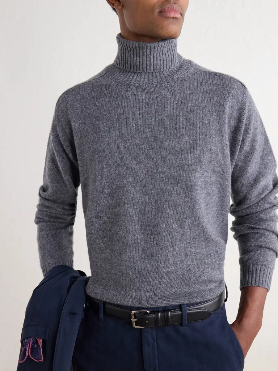 Boglioli Virgin Wool and Cashmere-Blend Rollneck Sweater - Men | Thumbnail 5