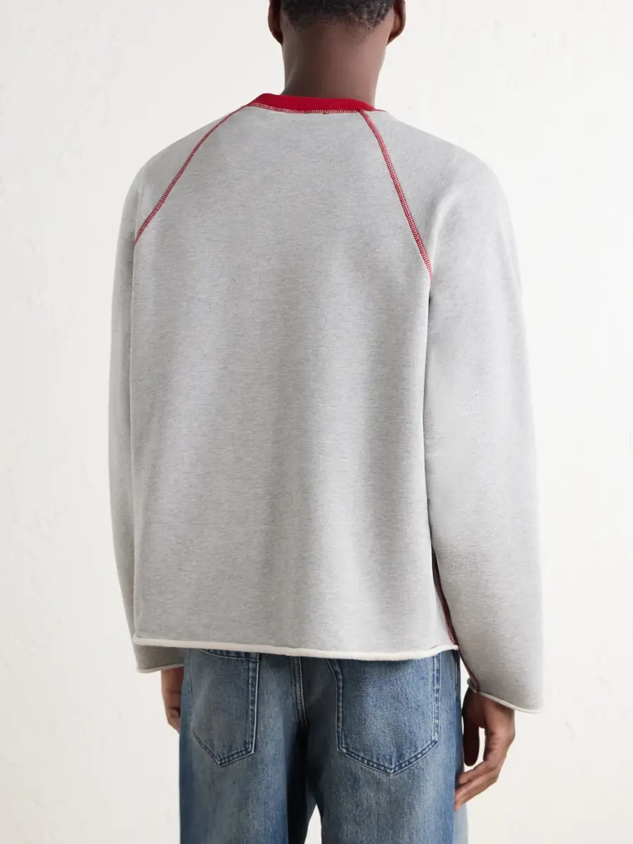 AMI PARIS Logo-Appliquéd Cotton-Blend Jersey Sweatshirt - Men | Thumbnail 4