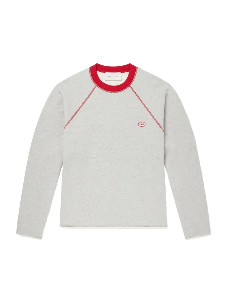 AMI PARIS Logo-Appliquéd Cotton-Blend Jersey Sweatshirt - Men