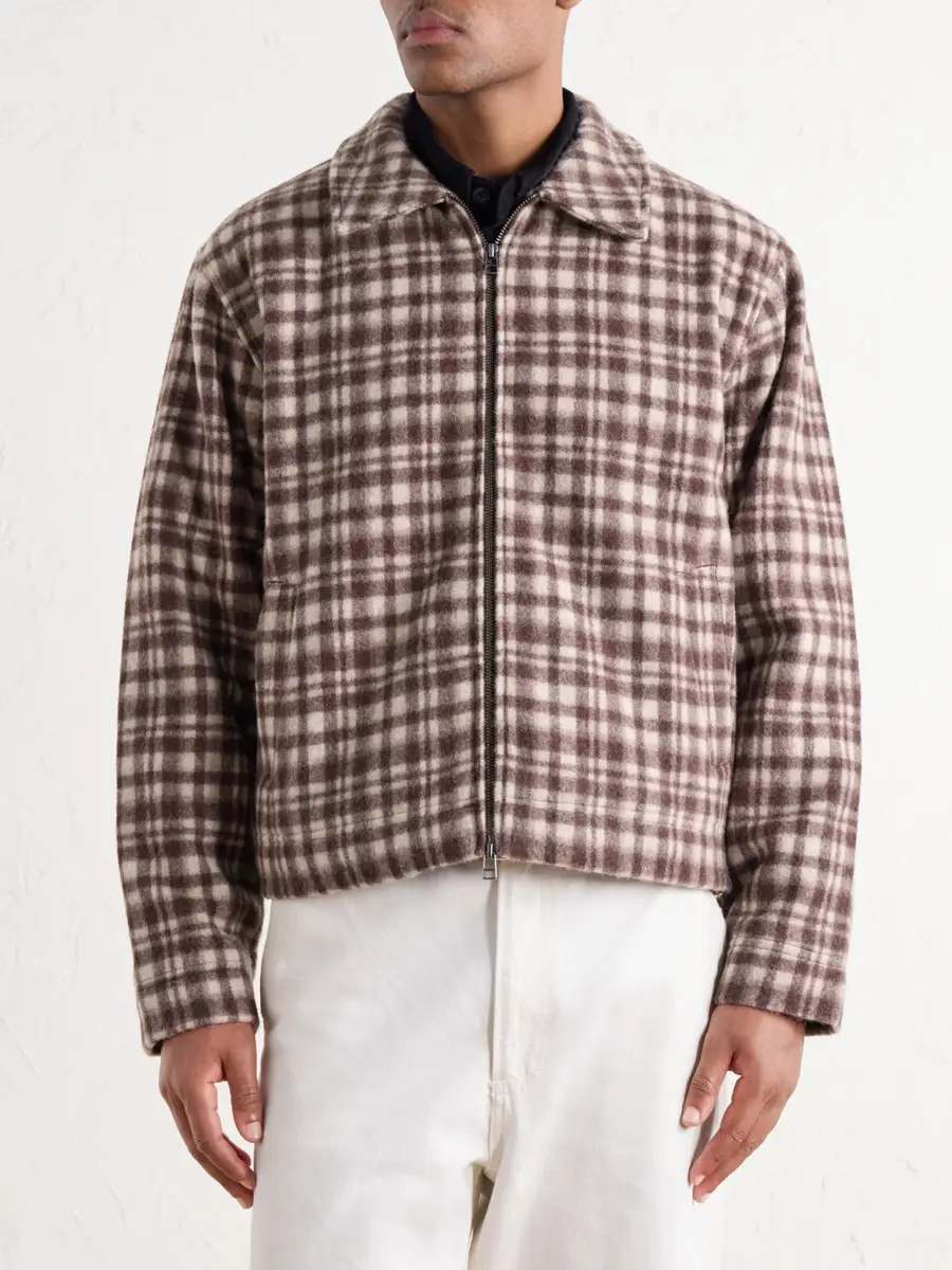 3sixteen Club Checked Felted Wool-Blend Jacket - Men | Thumbnail 3