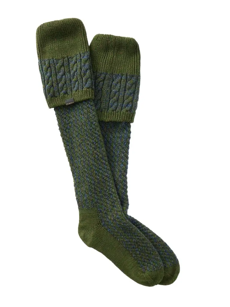 Purdey Stornoway Cable-Knit Wool-Blend Socks - Men