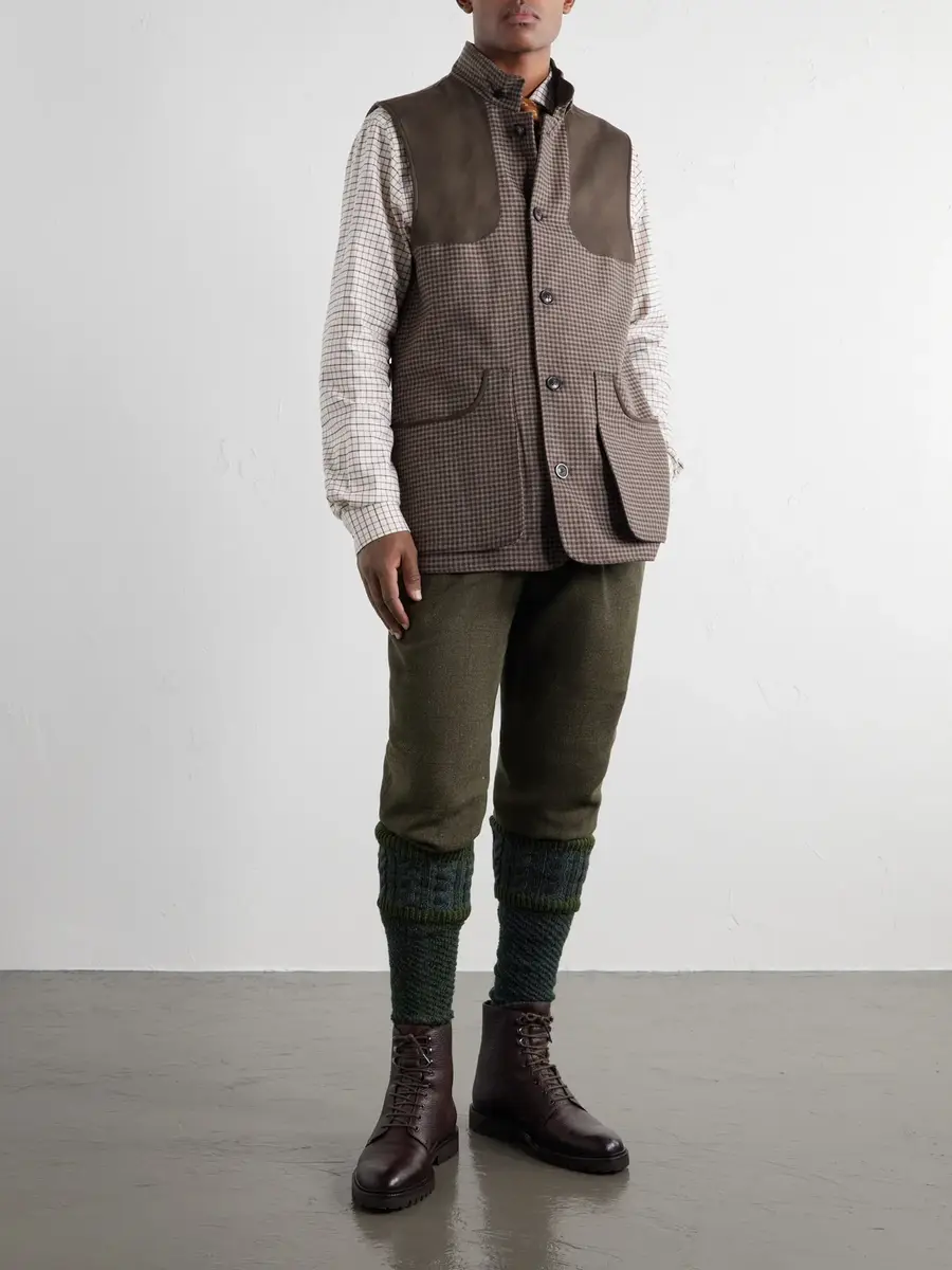 Purdey Houndstooth Wool and Cashmere-Blend Tweed Gilet - Men | Thumbnail 2 Purdey Houndstooth Wool and Cashmere-Blend Tweed Gilet - Men | Thumbnail 2