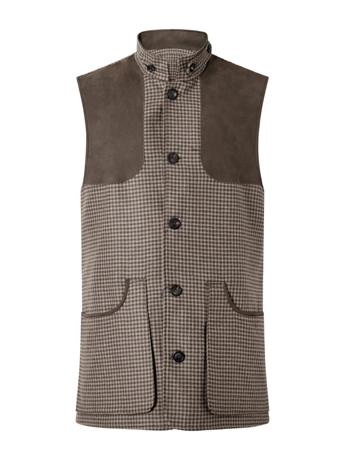 Purdey Houndstooth Wool and Cashmere-Blend Tweed Gilet - Men